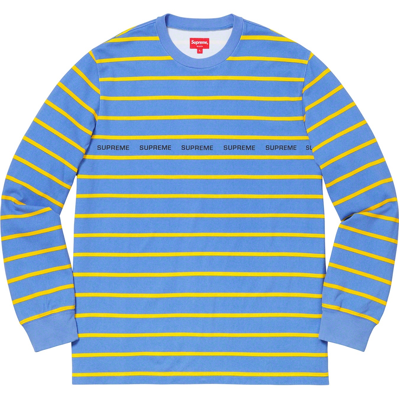 Printed Stripe Pique L/S Top view 3